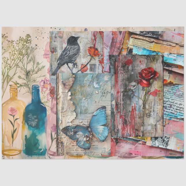 Papel De Seda Vintage Abstrato Art Decoupage (Frente )