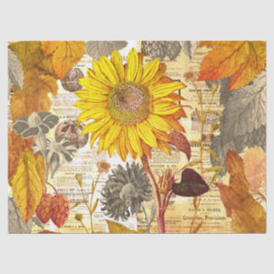 Papel De Seda Vintage Ação de Graças Autumn Deixa Girassol