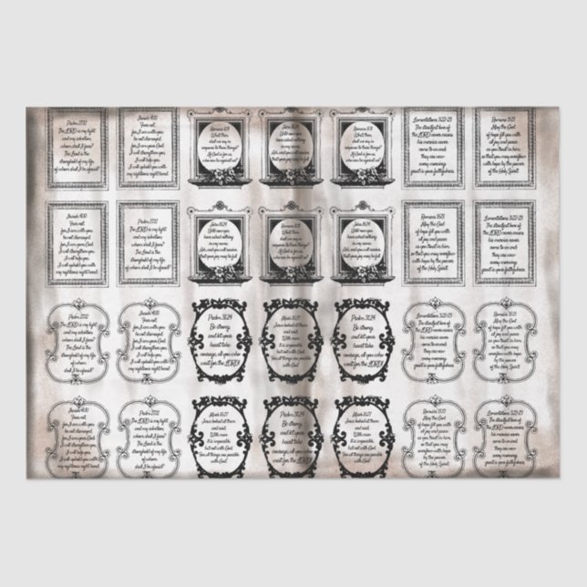Papel De Seda Vintage Aged: Versos da Bíblia Inspiradora: Texto  (Frente )
