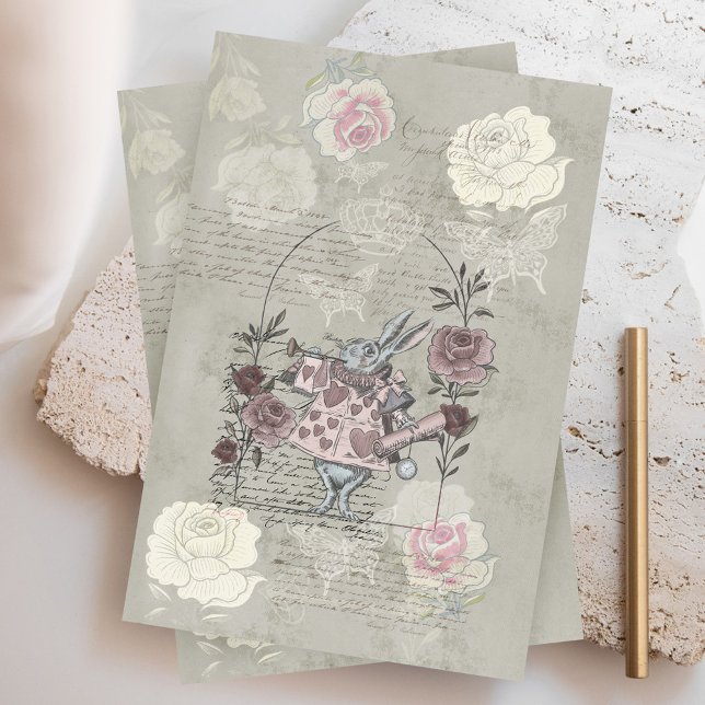 Papel De Seda Vintage Alice No País Das Maravilhas (Criador carregado)