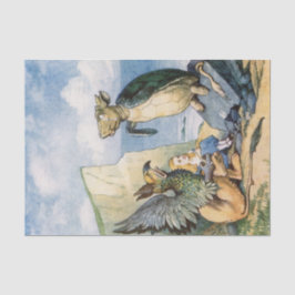 Papel De Seda Vintage Alice no País das Maravilhas da Nuvem