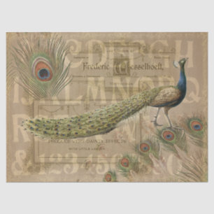 Papel De Seda Vintage Alpha Dainty Peacock Decoupage 