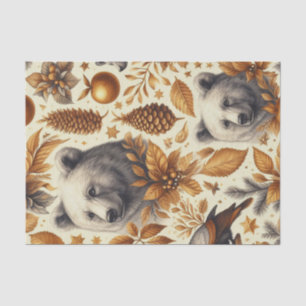 Papel De Seda Vintage Animais de inverno