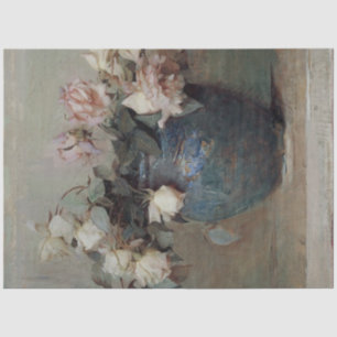 Papel De Seda Vintage - Anticorpo Blush White Rose Buquê Blue Va