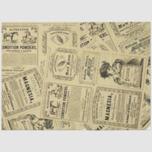 Papel De Seda Vintage Antigo Anúncios Antigo Jornal