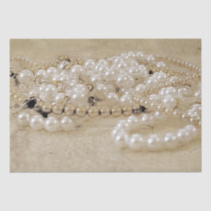 Papel De Seda Vintage - Antiguidade Sepia Brown - Pérolas Branca