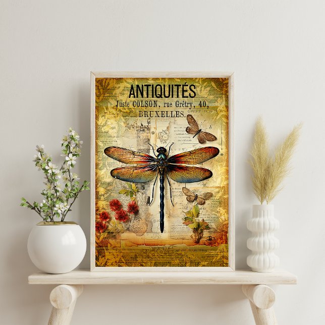 Papel De Seda Vintage Antique Dragonfly Decoupage (Criador carregado)
