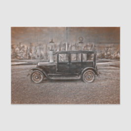 Papel De Seda Vintage Antique envelheceu Sepia Black Rustic