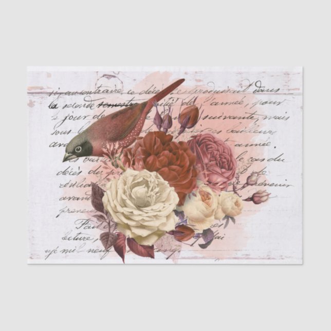 Papel De Seda Vintage Antique Floral (Frente )