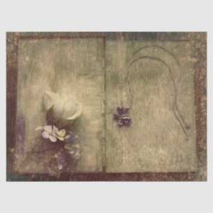 Papel De Seda Vintage Antique Sepia Brown Floral Antiga Textura