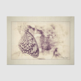 Papel De Seda Vintage Antique Sepia Butterfly Arte