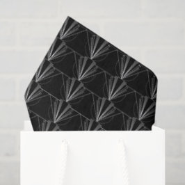 Papel De Seda Vintage Art Deco Black and White Geometric