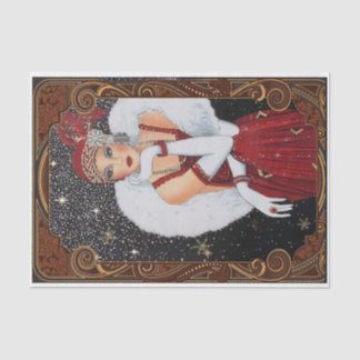 Papel De Seda Vintage Art Deco Natal Women Decoupage