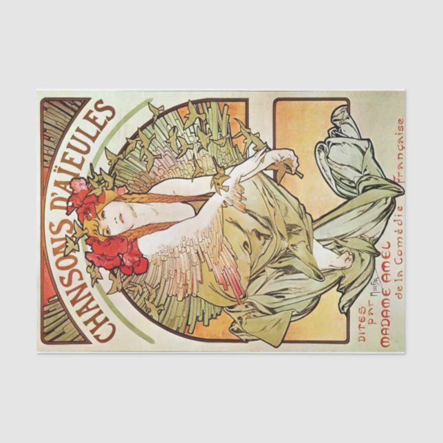 Papel De Seda Vintage Art Deco Poster 2 (Frente )