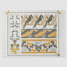 Papel De Seda Vintage Art Nouveau Birds de Maurice Verneuil