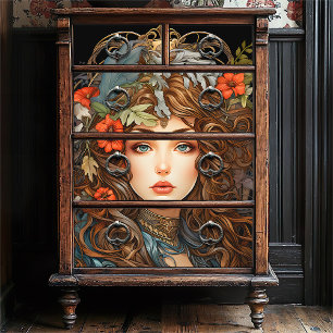 Papel De Seda Vintage Art Nouveau Deusa Floral Victorian Boho