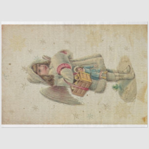 Papel De Seda Vintage Baby Angel Com Brinquedos