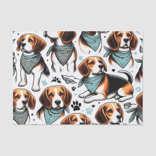 Papel De Seda Vintage Beagle (Frente )