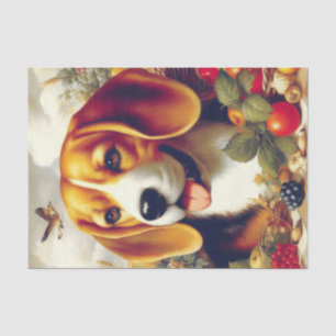 Papel De Seda Vintage Beagle Puppy Painting