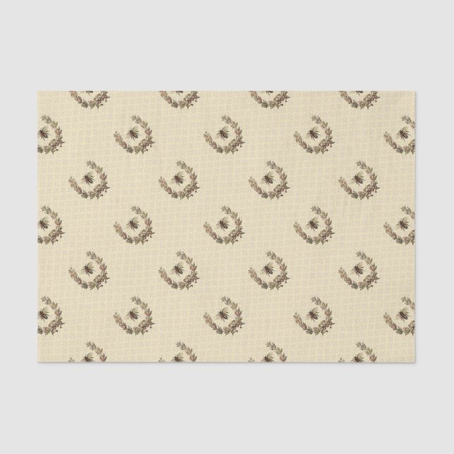 Papel De Seda Vintage Bee Wreath (Frente )