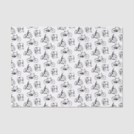 Papel De Seda Vintage Bikes e Triciclos - Retro Velo Elegante