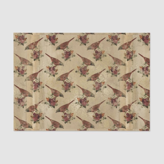 Papel De Seda Vintage Bird Ephemera Disoupage (Frente )