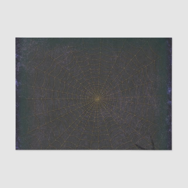 Papel De Seda Vintage Black and Dourado Spiderweb (Frente )