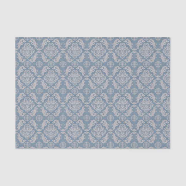 Papel De Seda Vintage Blue Damask (Frente )