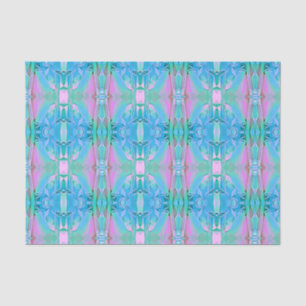 Papel De Seda Vintage Blue Pink Chic Abstrato Art