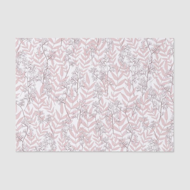 Papel De Seda Vintage Botânica Dusty Rosa Pink (Frente )