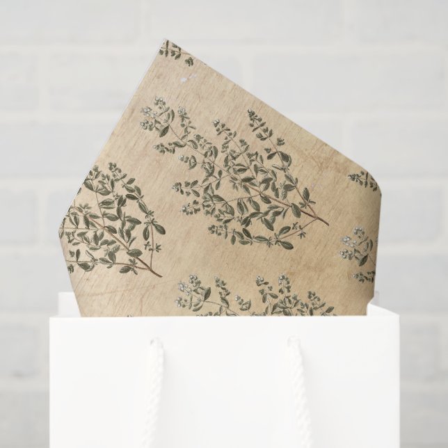 Papel De Seda Vintage Botanical (Sacola de presentes)