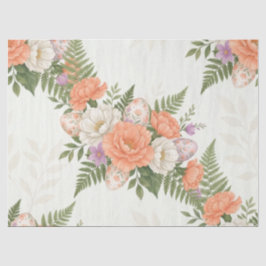 Papel De Seda Vintage Botanical Apricot Floral Easter 