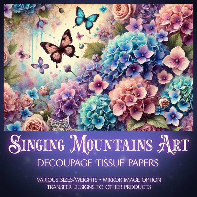 Papel De Seda Vintage Botanical Roses Butterflies Decoupage  (Criador carregado)