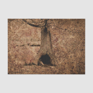 Papel De Seda Vintage Brown Country Rústico Tree Textura