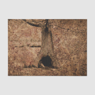 Papel De Seda Vintage Brown Country Rústico Tree Textura