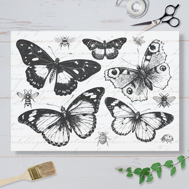 Papel De Seda Vintage Butterflies and Bees (Criador carregado)