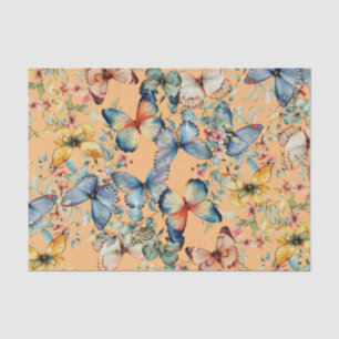 Papel De Seda Vintage Butterfly Belo Peach Decoupage