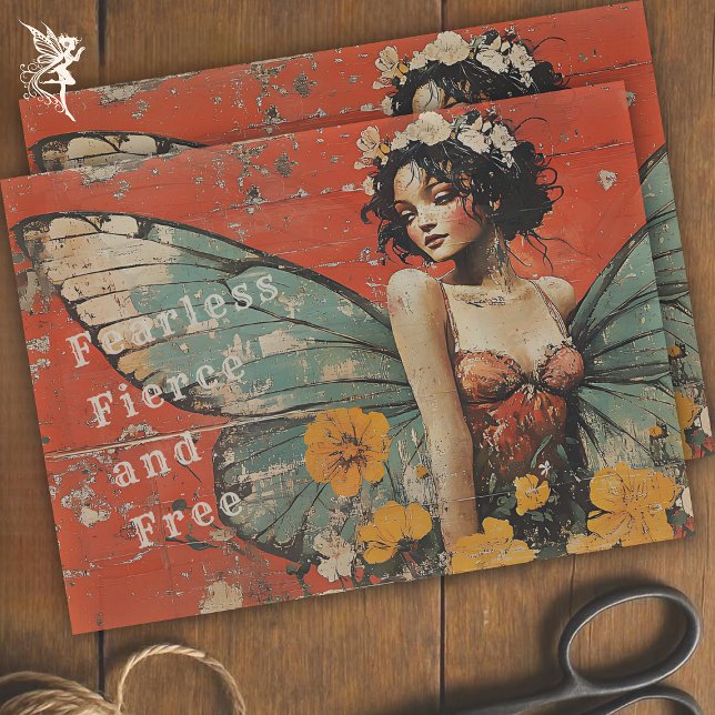 Papel De Seda Vintage Butterfly Fairy Inspiration Decoupage (Criador carregado)