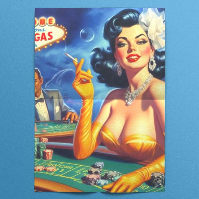 Papel De Seda Vintage Casino Woman (Criador carregado)