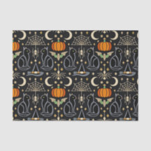 Vintage Cats Art Deco Halloween 