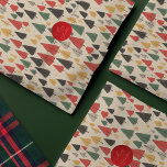 Papel De Seda Vintage Charm: Padrão da Árvore de Natal<br><div class="desc">Enrole seus presentes de férias em elegância eterno com nosso papel de tecido 'Vintage Charm', apresentando um padrão nostálgico inspirado em motivos clássicos de Natal. Contra um fundo de papel rústico, desenhos de linhas encantadoras de árvores de Natal em amarelo, verde, vermelho e preto adornam graciosamente a superfície. Cada árvore...</div>