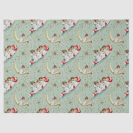 Papel De Seda Vintage Christmas Angels Tissue Paper