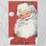Papel De Seda Vintage Christmas, Jolly Winking Santa Claus<br><div class="desc">Vintage illustration Christmas holiday design featuring a happy,  jolly Santa Claus wearing a hat and winking as if he has a secret. Ho,  ho,  ho,  Merry Christmas!</div>