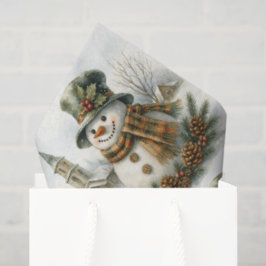 Papel De Seda Vintage Christmas Snowman