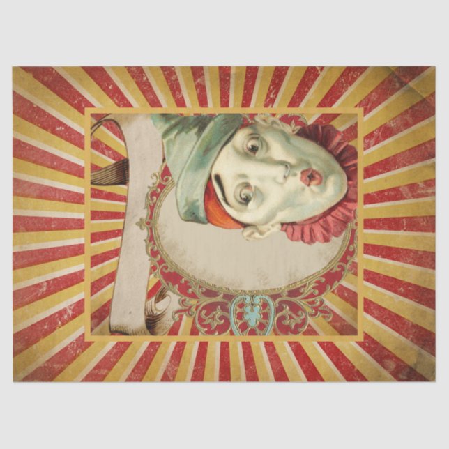 Papel De Seda Vintage Circus Clowe Paper (Frente )