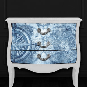 Papel De Seda Vintage Compass Gráfico do mar Náutico de Grunge