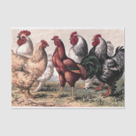 Papel De Seda Vintage Country Roosters