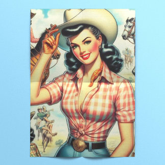 Papel De Seda Vintage Cowgirl Ilustração Invisível