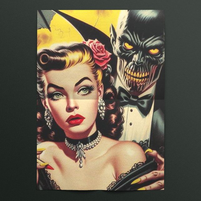 Papel De Seda Vintage Creepy Girl (Criador carregado)