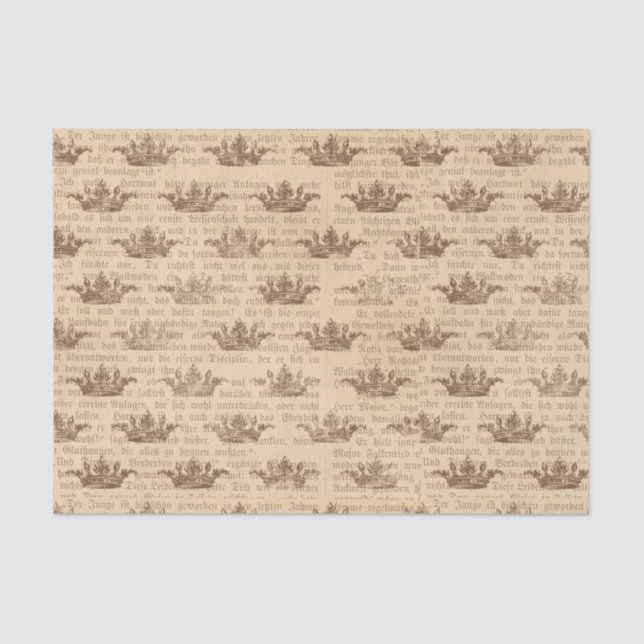 Papel De Seda Vintage Crown e alemão (Frente )